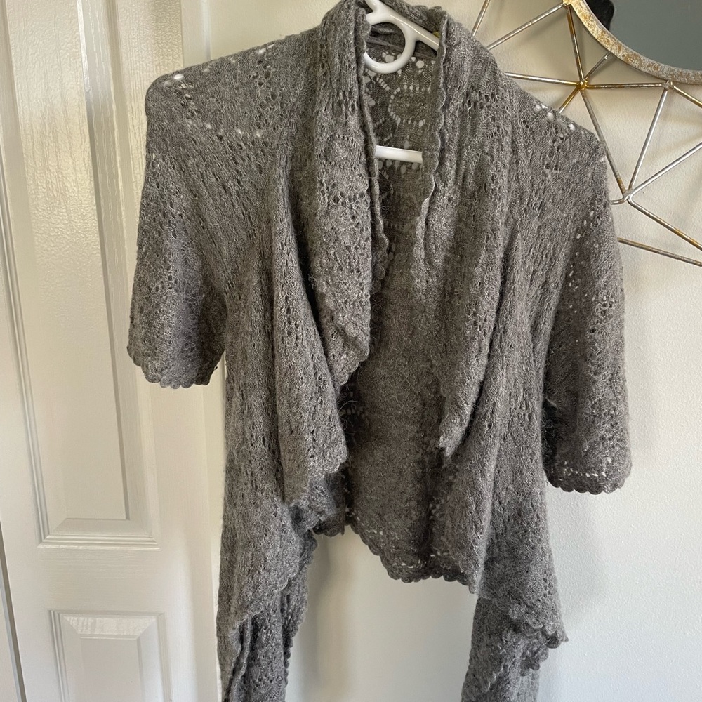 Anthropologie high-low wrap sweater